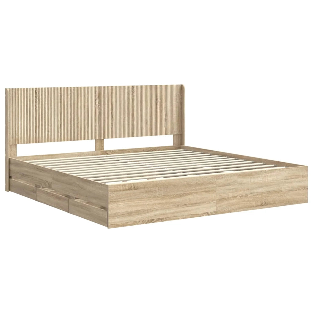 Struttura del letto con stoccaggio e testata Rovere Sonoma 3413919