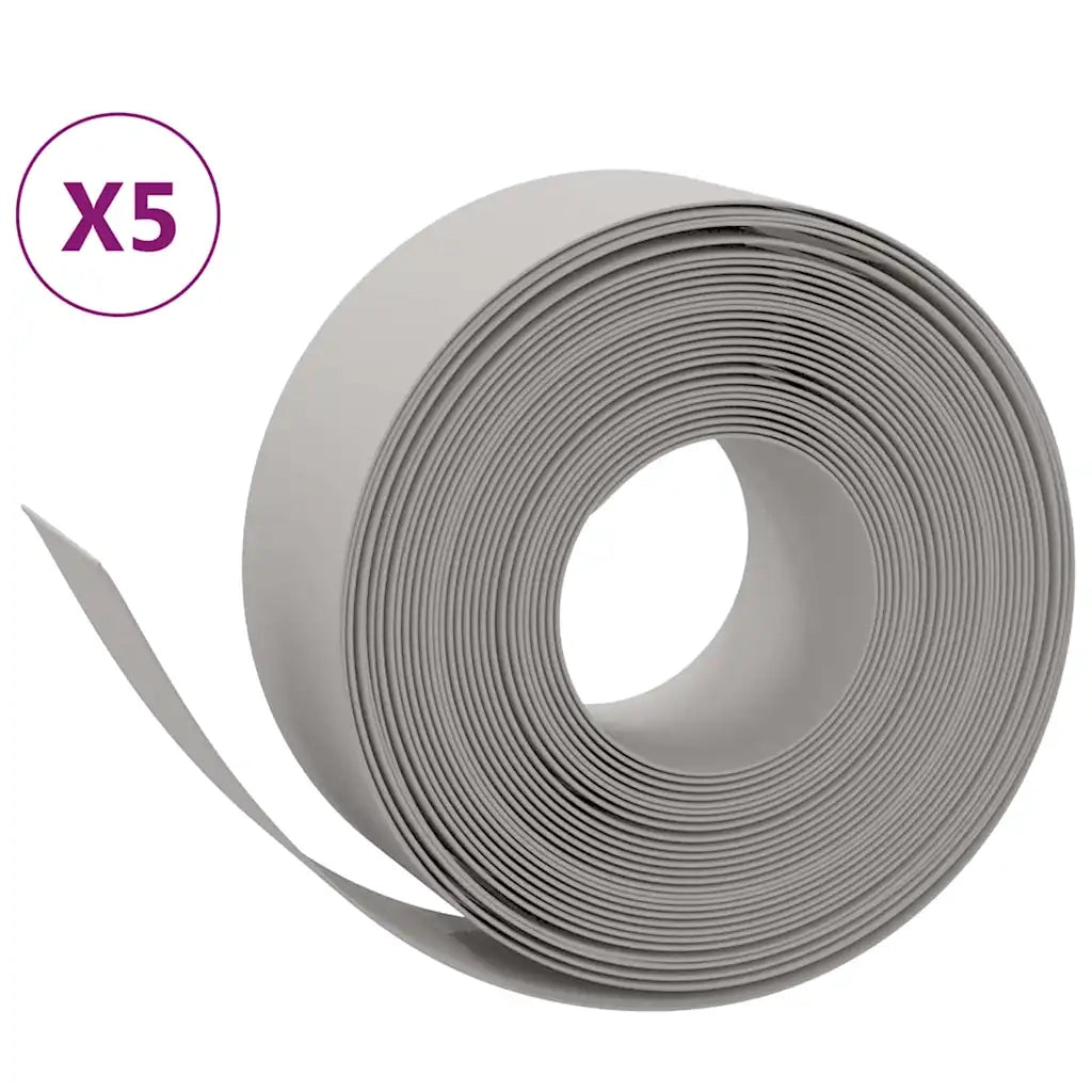 Bordature da Giardino 5 pz Grigie 10 m 20 cm in Polietilenecod mxl 117996