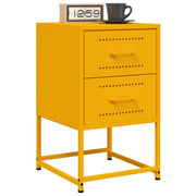 Comodini 2 pz-Set di 2 Tavolino da notte Giallo Senape 36x39x60,5 cm in Acciaio 227880