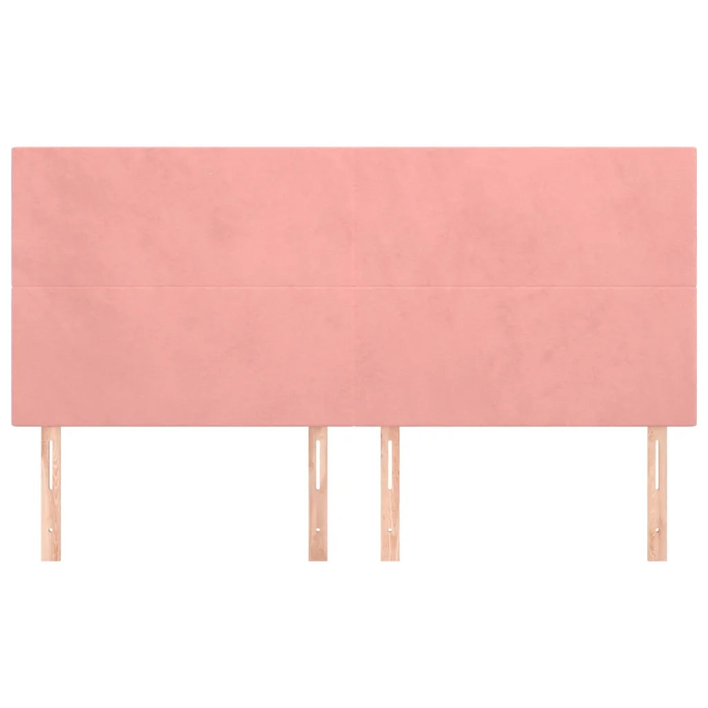 Testiera-Testata-Testiera Decorativa Rosa 160x5x118/128 cm Velluto 444784