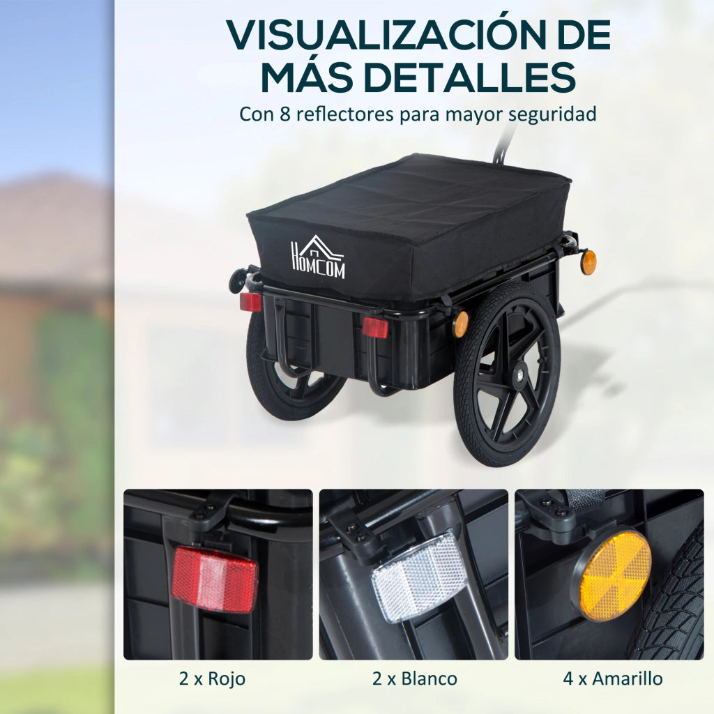 Carrello Bicicletta 40 kg ¨C zephmum ¨C Oxford Nero 144x59x80 cm