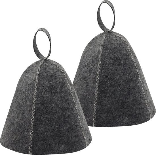 Sauna hoed vilta hoed sauna muts vilt bad muts pet sauna portatile per signore e signora (grigio)