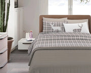 Completo Letto in Flanella Calda e Morbida Anti Pilling - Set Flanellato 3 Misure parure con Federe - Tartan beige - 1 Piazza