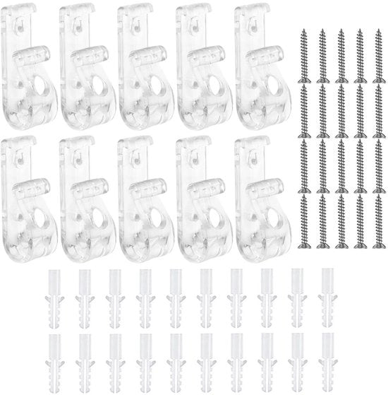 Fissaggio Sicuro per Riparazione - 8 Pezzi - Clip Transparente - Haken a P - Carta Piegabile - Plastica - Sicuro e Facile da Utilizzare - Protezione per Cavi
