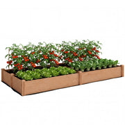 Orto Rialzato da Giardino in Legno ¨C Xylo ¨C 234x109x25cm Marrone Chiaro 4 Zone di Coltivazione