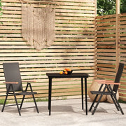 Set Mobili da Pranzo per Giardino 3 pz Nero cod mxl 41014