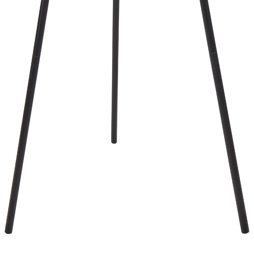 Lampada da terra a stelo in bambù con paralume aperto e base in metallo 120 cm naturale e nera soggiorno stile boho