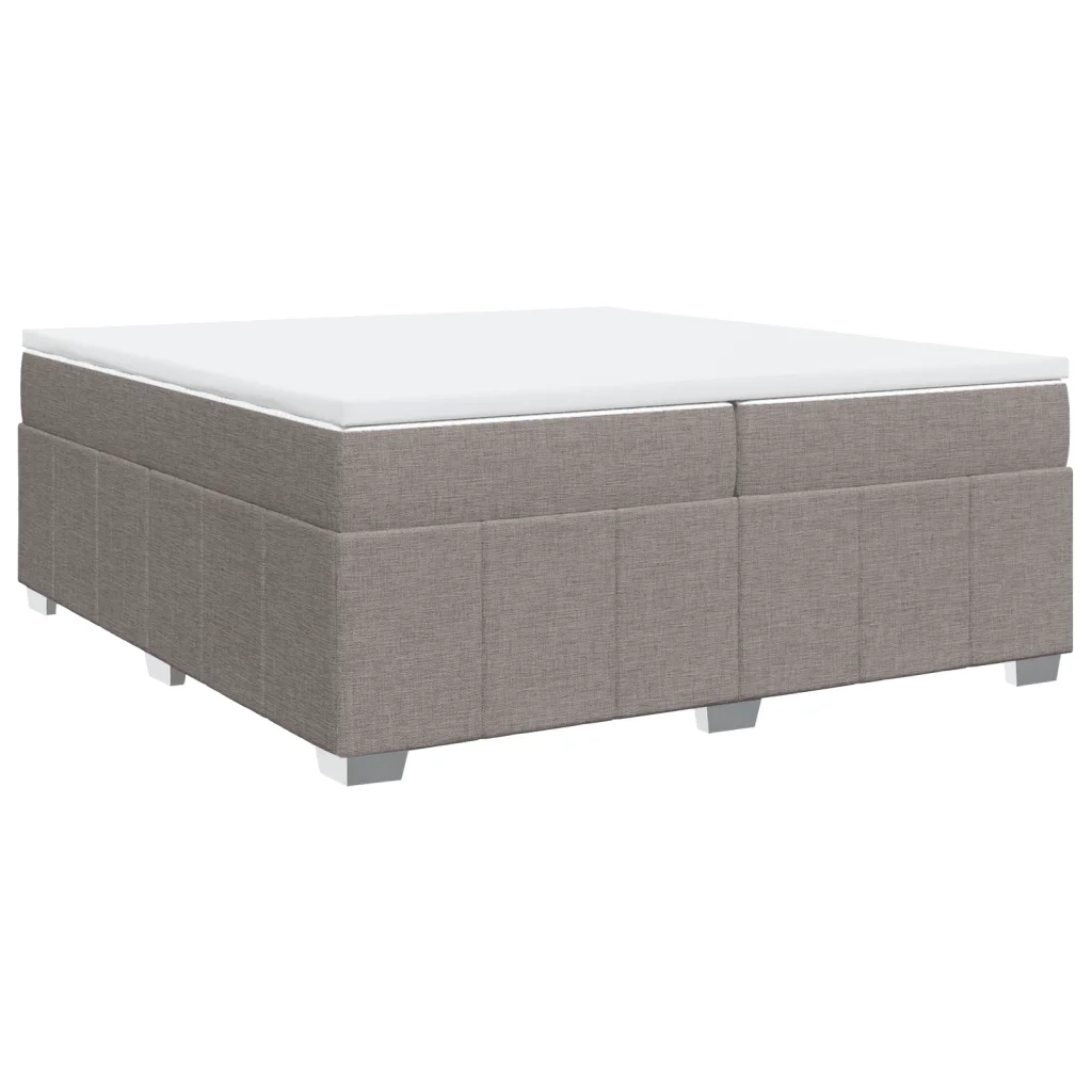 Giroletto a Molle con Materasso Tortora 200x200 cm in Tessuto