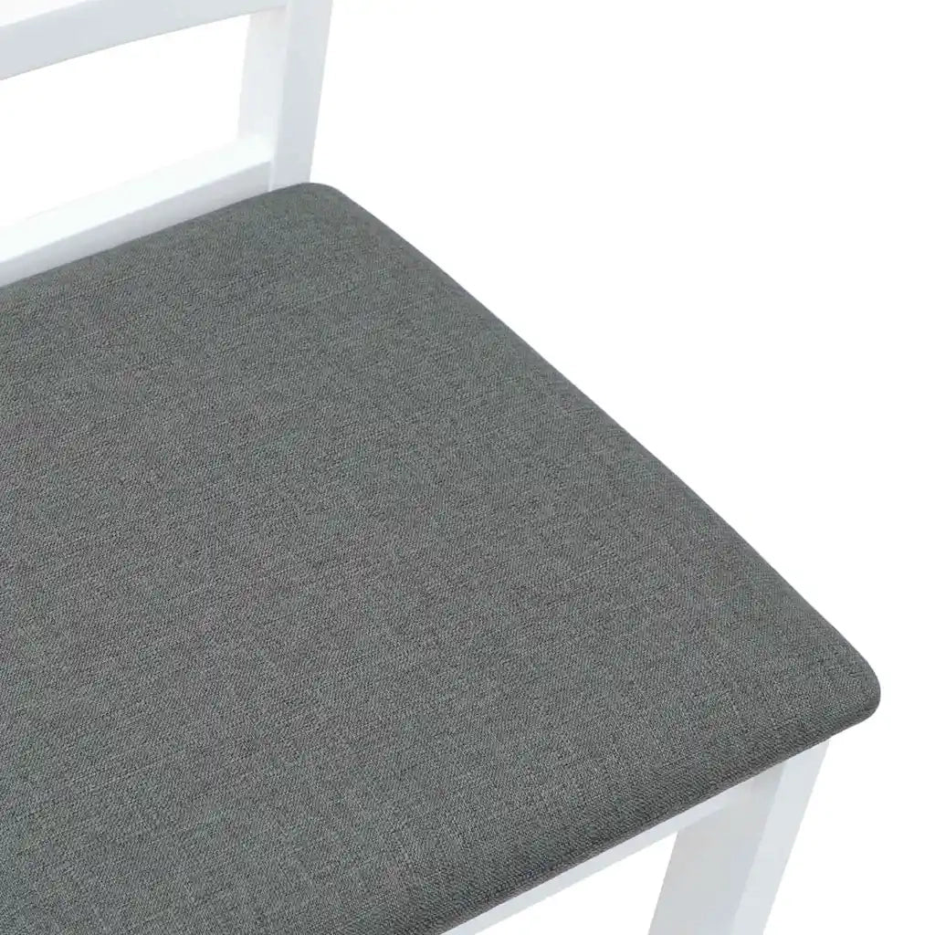 Sedie da Pranzo con Cuscini 2 pz Bianco Legno Massello di Hevea 4102405