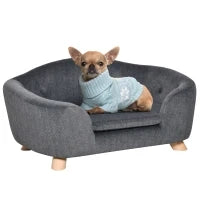 Cuccia per Cani di Taglia Piccola (Max 10kg) con Cuscino, 70x47x30cm - Grigio Antracite