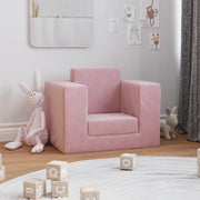 Divano per Bambini Rosa in Morbido Peluche