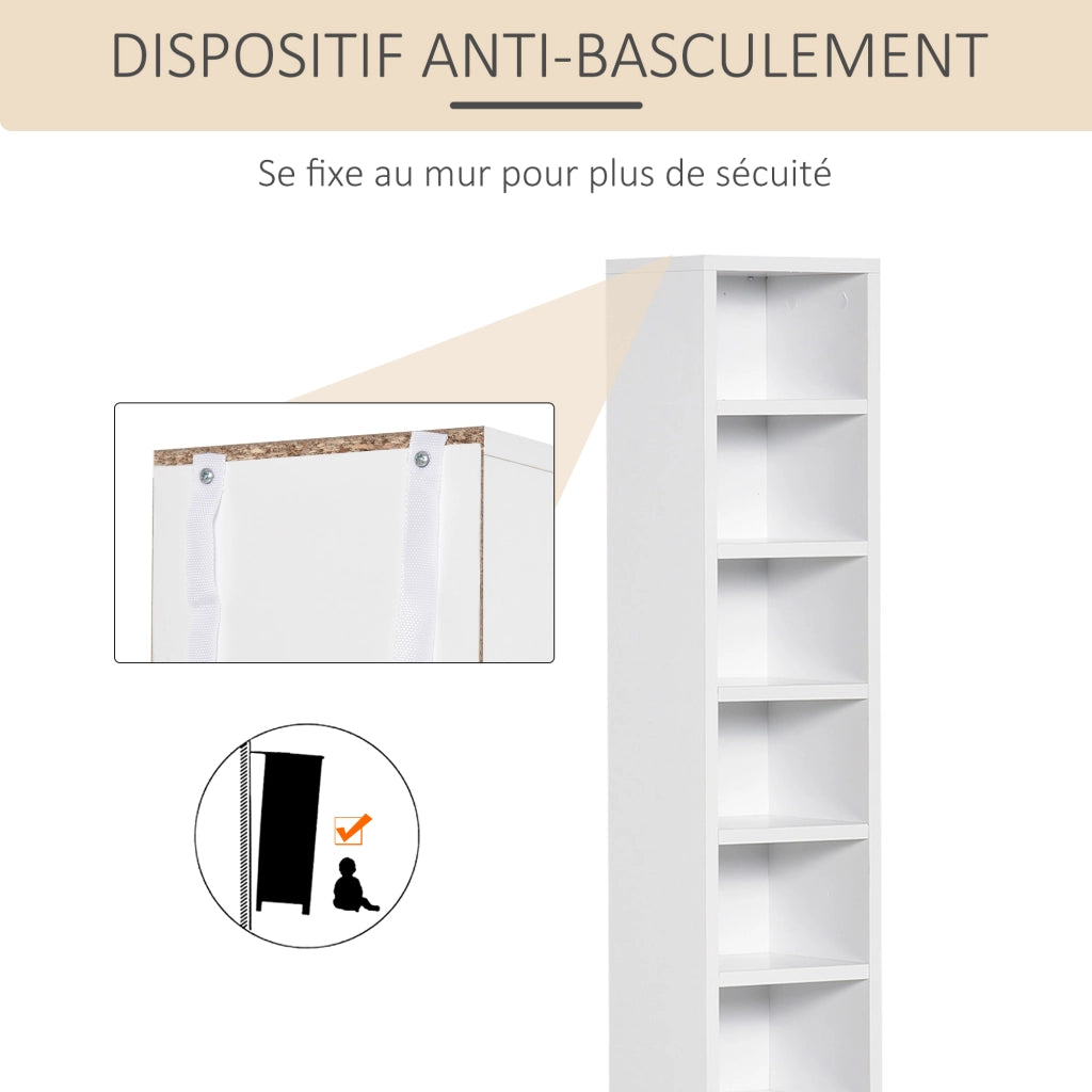 Armadio per CD-DVD ¨C zephmum ¨C Bianco 21x19x88 cm