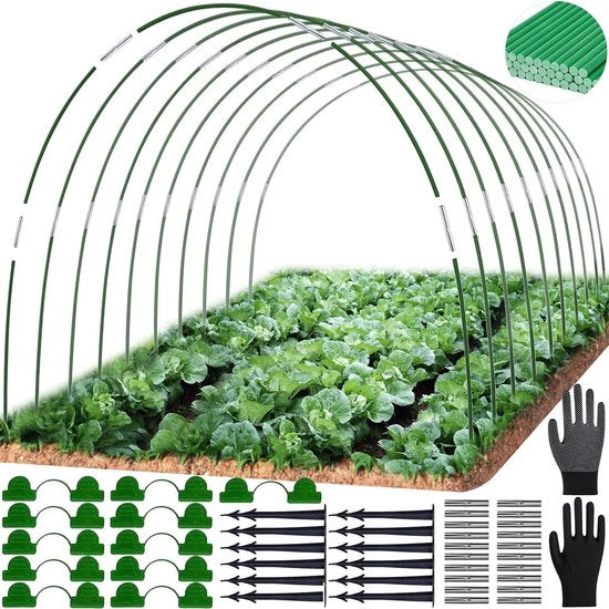 Tunnel per Letto Elevato - Set di 50 Bucche di Tunnel per Giardino - Bucche di Tunnel per Serra - Set di Bucche di Tunnel per Serra - Set di 50 Bucche di Tunnel - Materiali Resistenti - Bucche di Tunnel per Serra per Giardino