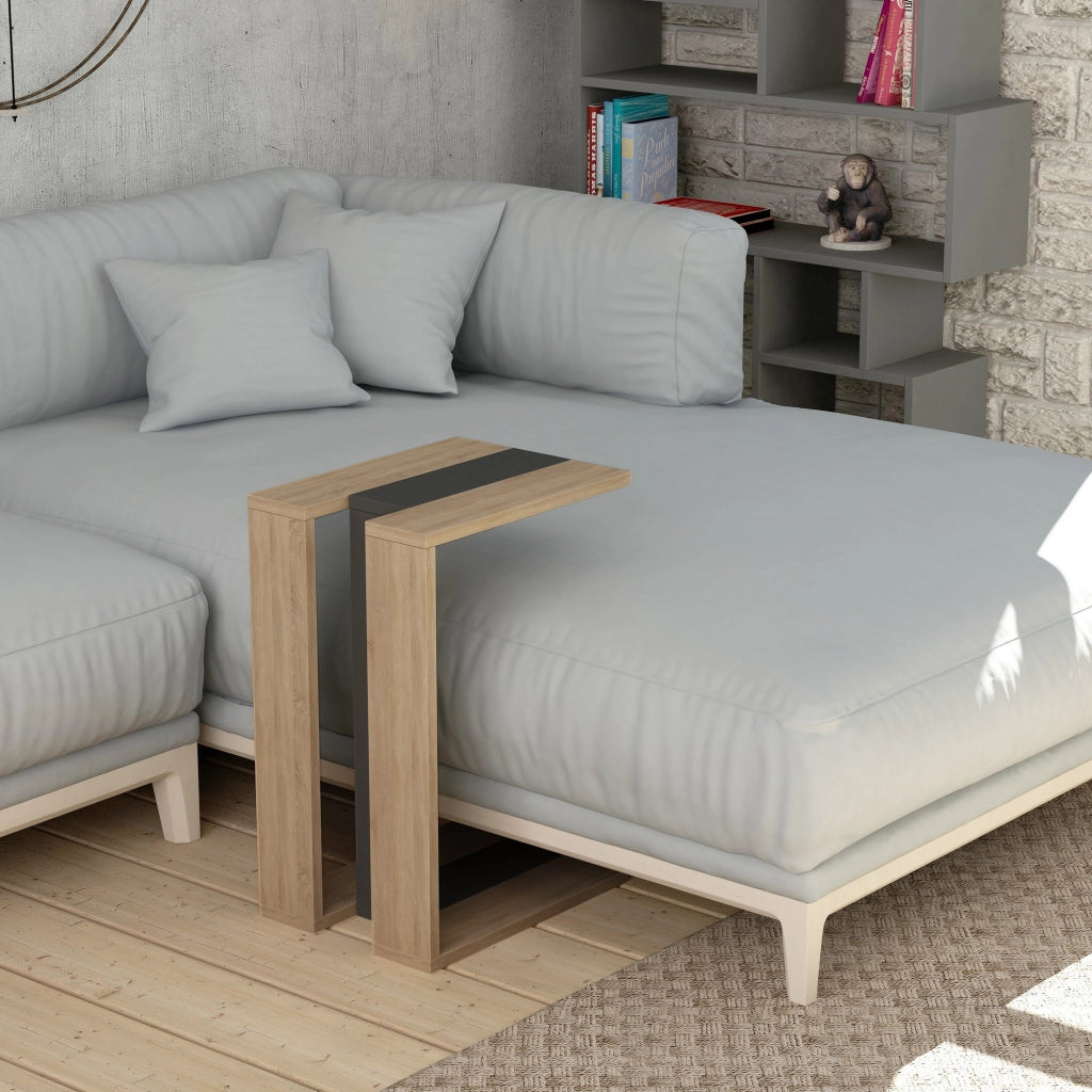 Tavolino laterale in legno "Muju" - 30 x 40 x 57 cm - Rovere antracite