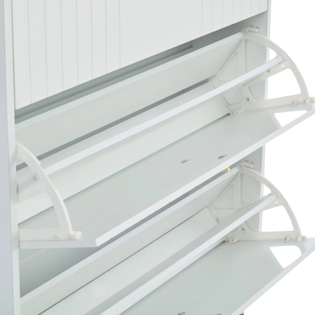 Scarpiera salvaspazio con 3 ante ribaltabili e ripiani regolabili