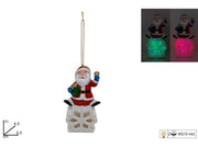1 Pezzo Appendino Natalizio Fiocco di Neve con Babbo Natale con Luce