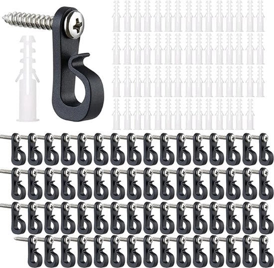 Pacchetto di 60 mini-haichi per illuminazioni di Natale con clip di sicurezza per l'appoggio di decorazioni luminose e piante.