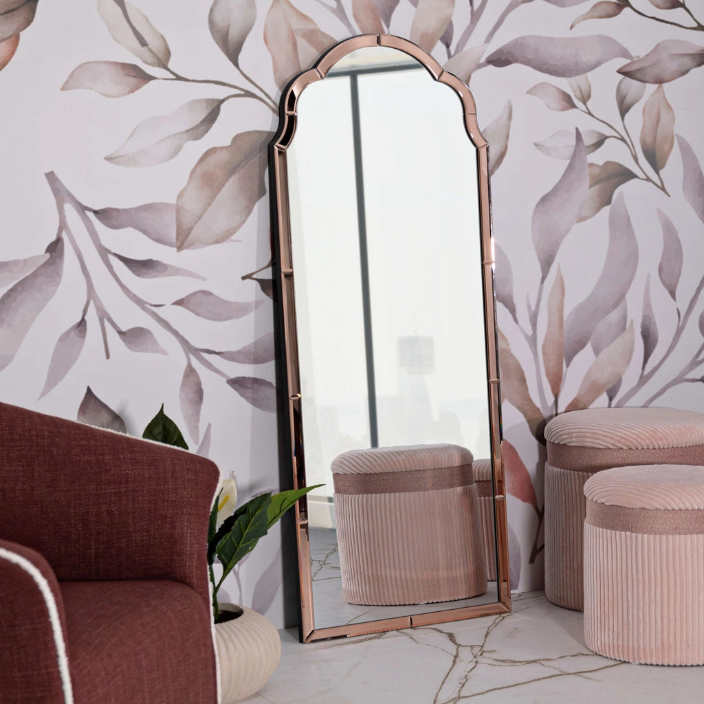 Berat, Specchio Cornice Sagomata, 55x150h cm Rosa