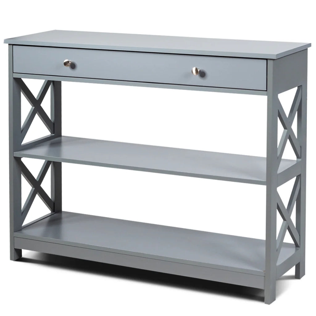 Tavolo consolle per ingresso 99,8 x 29,8 x 80,2 cm ampio spazio di archiviazione design moderno in MDF grigio 20_0013976
