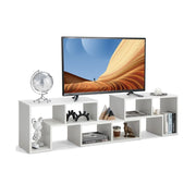 Mobile TV set da 3 pezzi 134-180 x 30 x 43 cm con grande capacità di stoccaggio minimalista MDF bianco 20_0012793