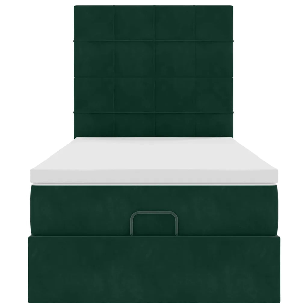 Struttura Letto Pouf con Materassi 90x190 cm in Velluto