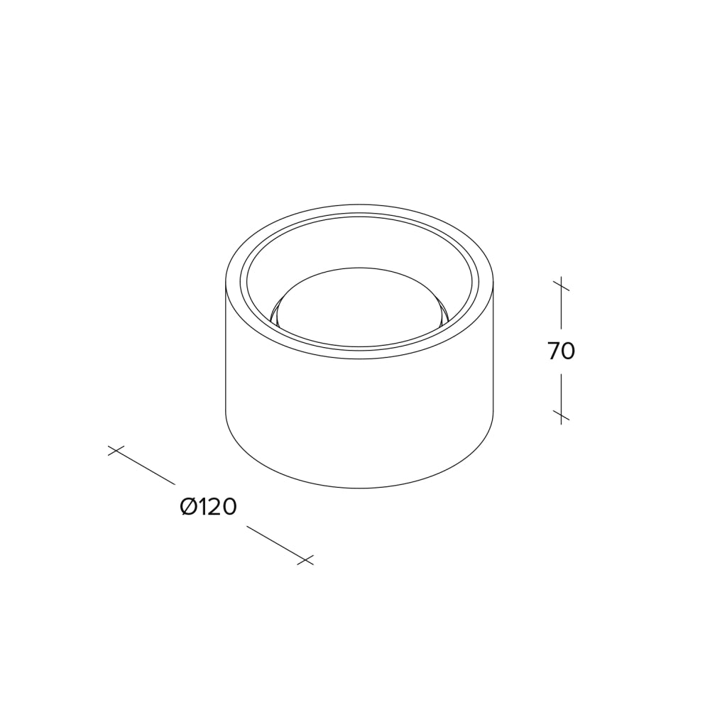 NASSO Soffitto 1 Luce Tonda Bronzo d.12cm attacco GX53 in gesso e alluminio