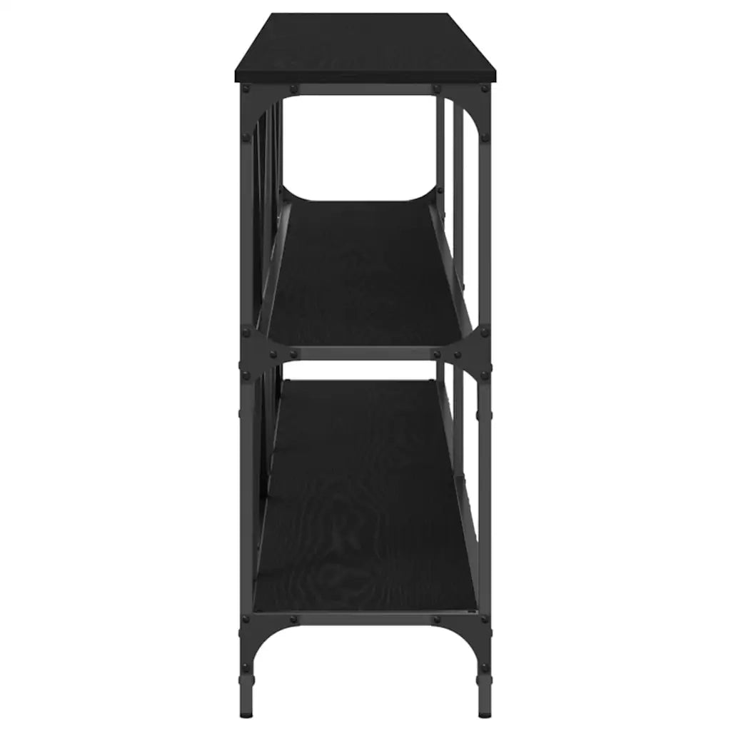Tavolo consolle Rovere Nero 200 x 30 x 75 cm Legno multistrato 863447