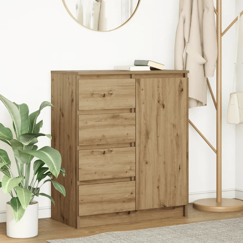 Credenza | Madia | Buffet da pranzo | Armadio da pranzo con Cassetti Rovere Artigianale 71x35x84 cm Truciolato