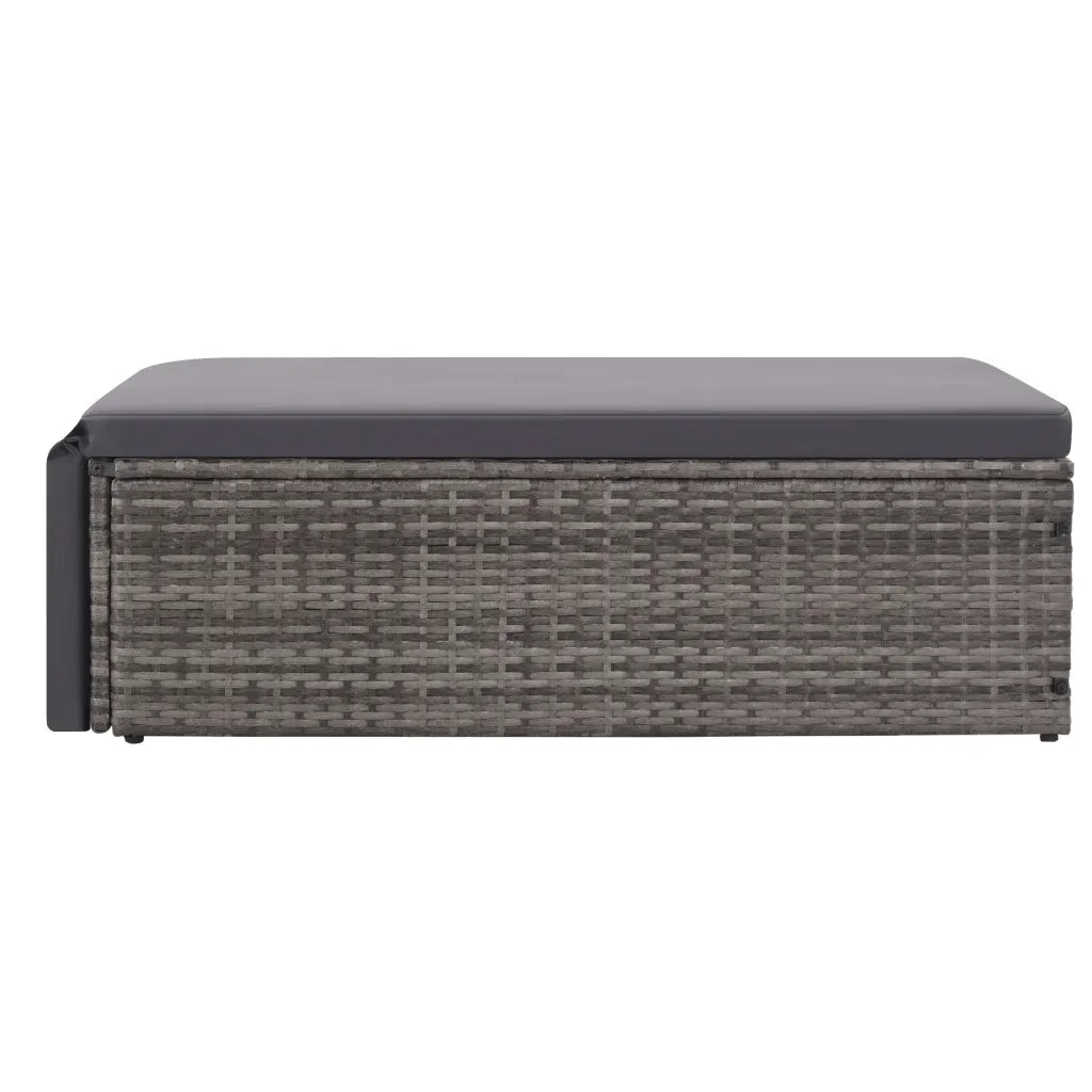 Set Divani da Giardino 2 pz | Set Salotto da Giardino con Cuscini in Polyrattan Grigio