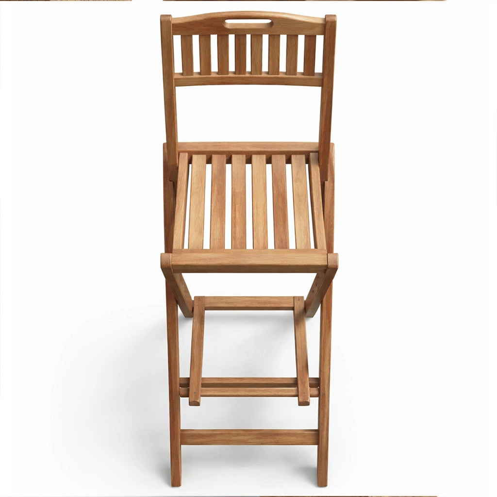 Set di 2 Sgabelli pieghevoli da esterno in Legno Teak