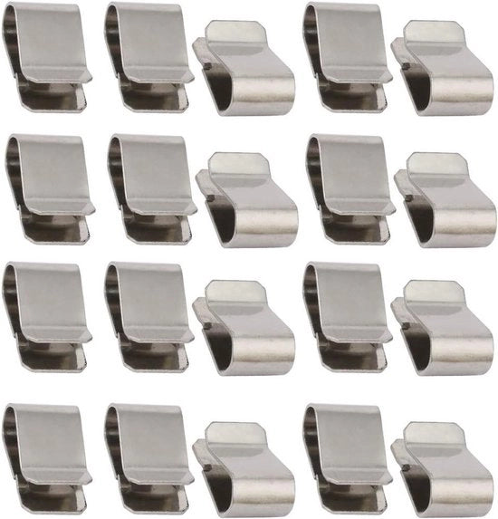 Set di clip in acciaio inossidabile - 20 pezzi, tono argento, 21,4mm x 12mm, per uso artigianale