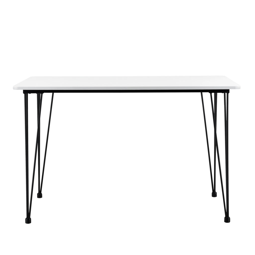 Tavolo da Pranzo Rettangolare Cantenbury con Gambe a Forcina 120x70 cm - Bianco [en.casa]