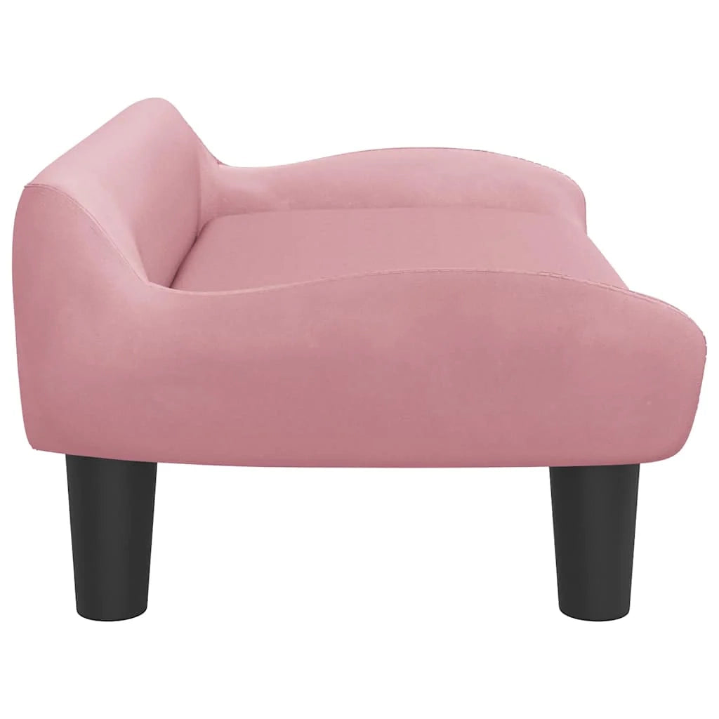 Cuccia per cani a forma di cesto comoda 70 x 40 x 24 cm in velluto rosa 02_0042795