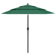 Ombrellone 3 livelli con palo in alluminio 2,5 m verde 02_0008779