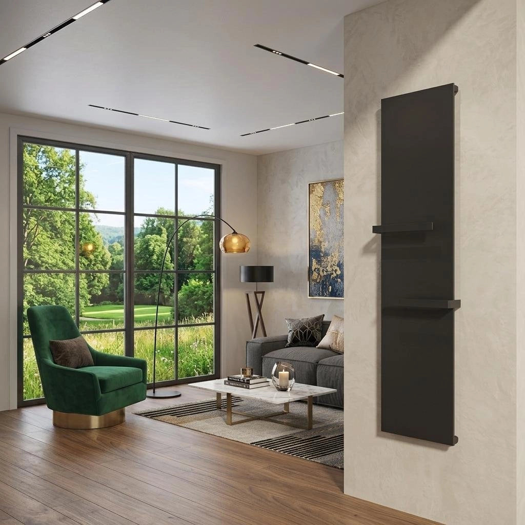 Termoarredo da Design a piastra Verticale 120x45 cm Radiante MILANO Grigio Opaco