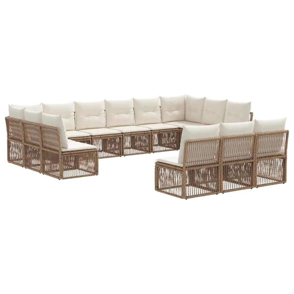Set Divano da Giardino 13 pcs Beige polyrattan 3434388