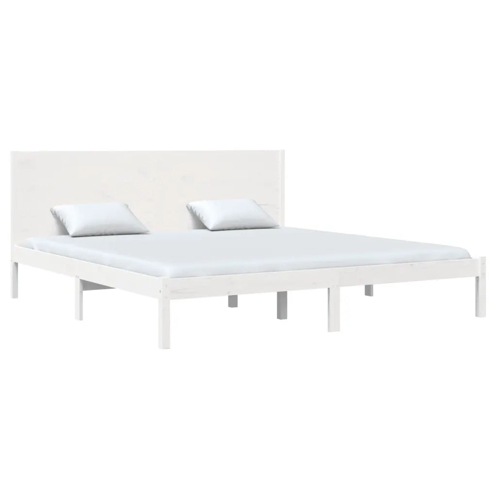 Giroletto senza Materasso Bianco 200x200 cm Legno Massello Pino