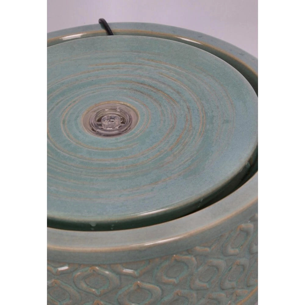 Fontana da Giardino Ceramica Verde Moderna 33,5 cm - ELARIS