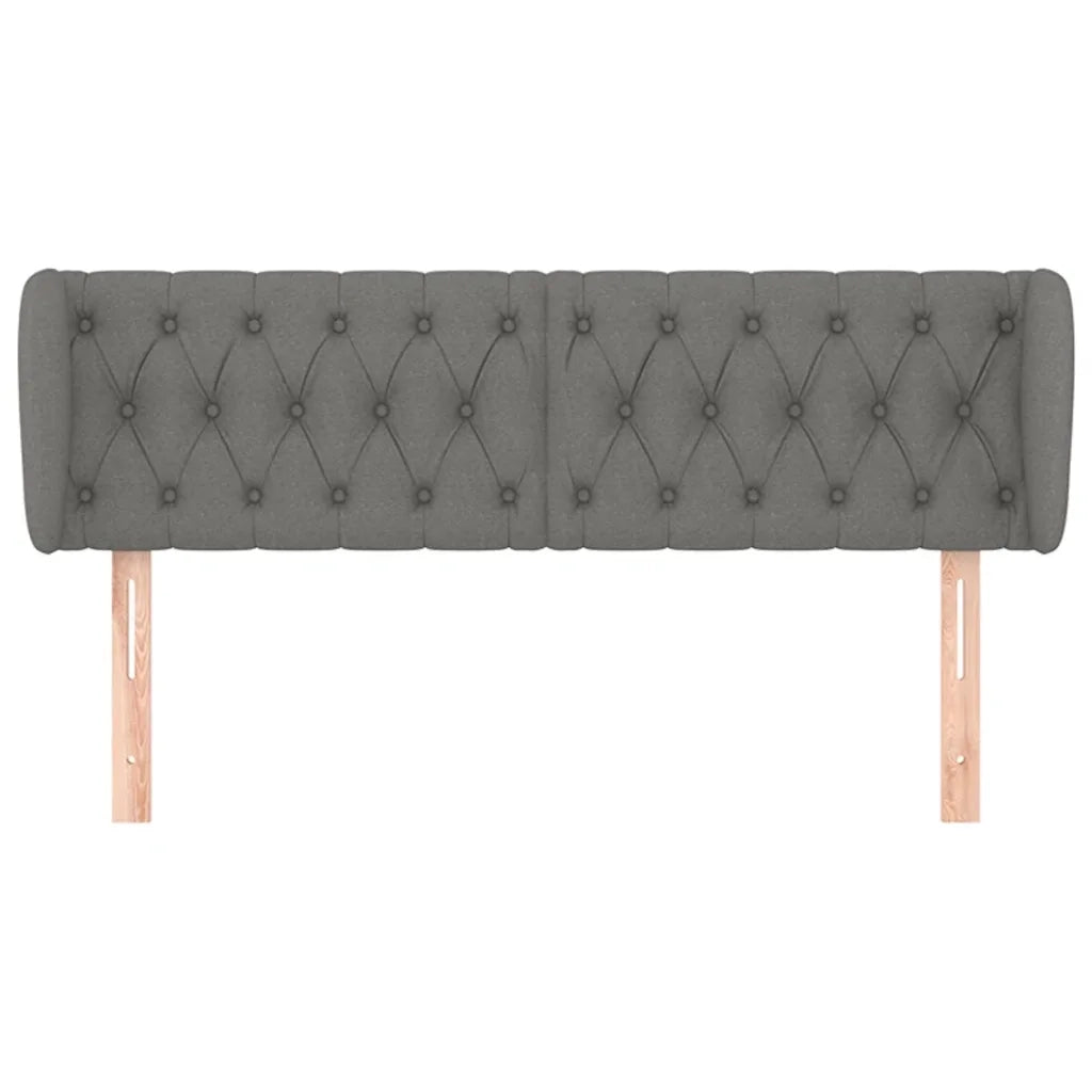 Testiera ad Orecchio Grigio Scuro 163x23x78/88 cm in Tessuto 3117487