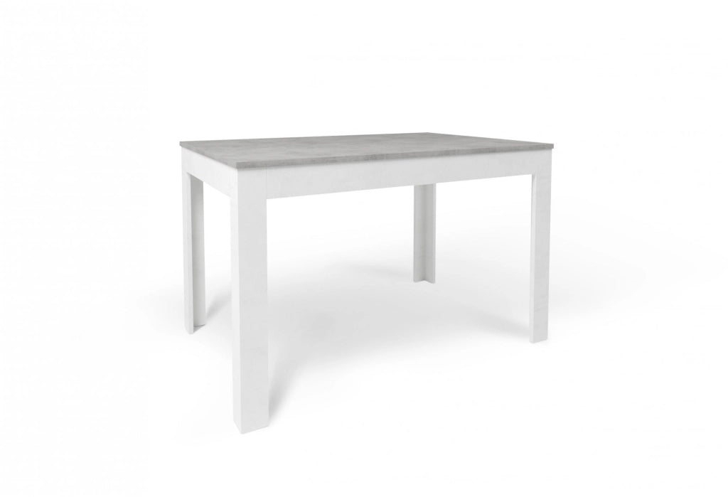 Tavolo Allungabile 120+50x80 h75cm Cemento e Ossido Bianco
