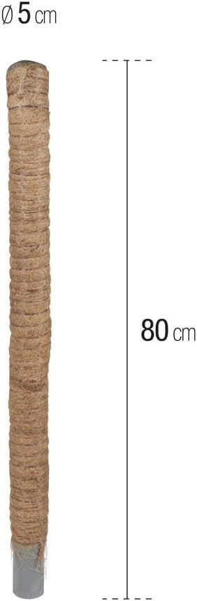 Bastone piante rampicanti Tutore Muschiato con Tubo in plastica e Fibra di Cocco, 80 cm