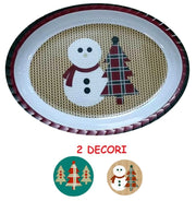 Vassoio in Melamina Natale mix smerlato ovale 53 cm 2 Decori