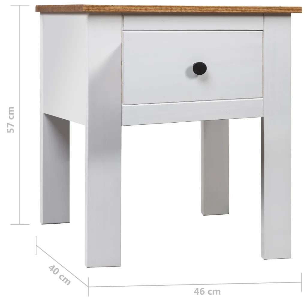 Comodino Bianco 46x40x57 cm in Legno di Pino Panama Range cod mxl 49315