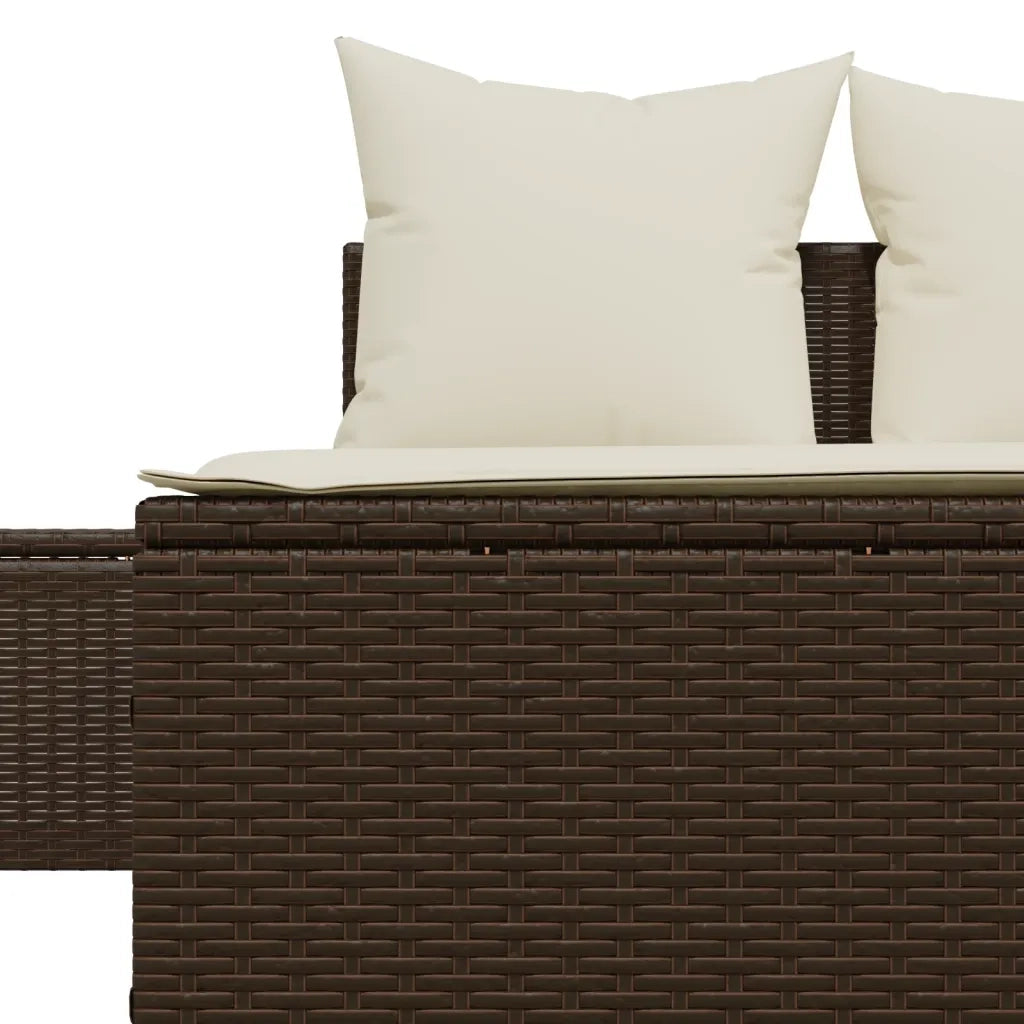 Lettino Prendisole | Sdraio da giardino | Lettino da sole con Cuscini Marrone in Polyrattan