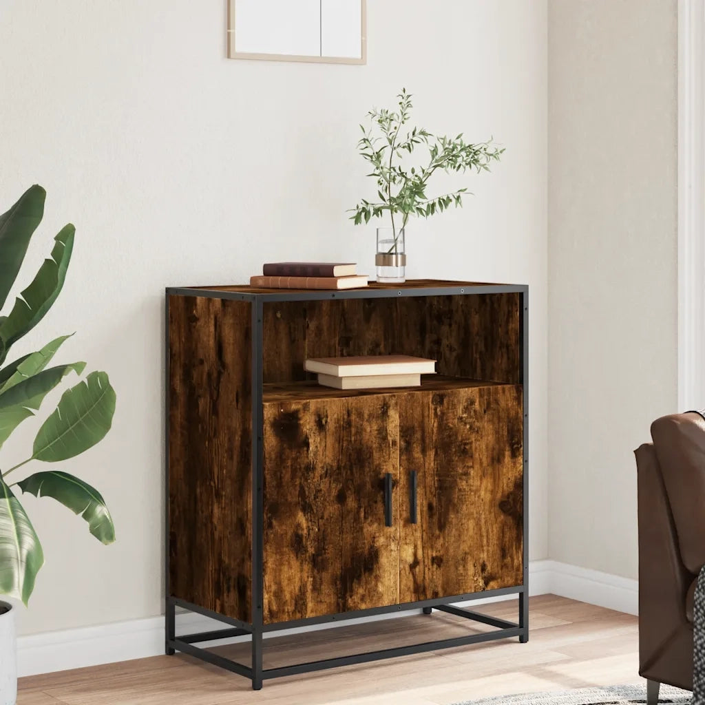 Credenza Rovere Fumo 68x35x76 cm in Legno Multistrato 849001