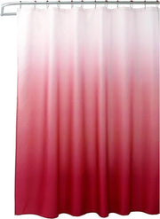Set di tende doccia in tessuto texture con anelli metallici - Arredamento bagno moderno - Lavabile in lavatrice - Dimensioni 70 x 72 - Tonalità rossa Ombre