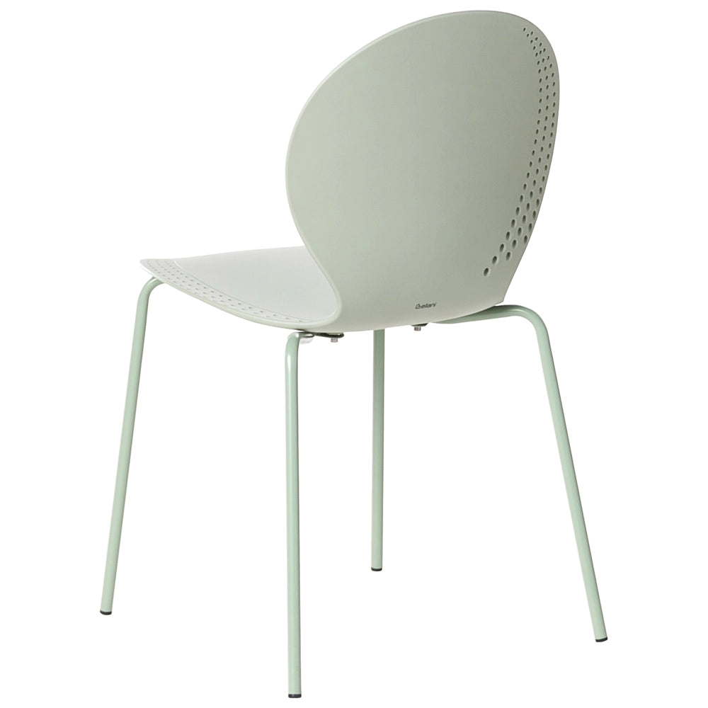 Set di 4 sedie da giardino verde chiaro in materiale sintetico plastico per interni ed esterni, sala da pranzo in stile moderno