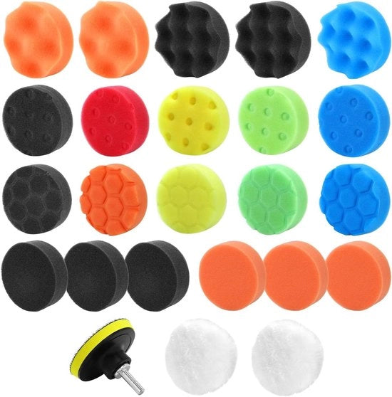 Set di pulitori per chiavi a batteria da 25 pezzi - set di pulitori per chiavi a batteria con spugna di pulitura, striscia di pulitura, pennello di pulitura e piatto di pulitura - 80 mm - per ottenere risultati lucidi.