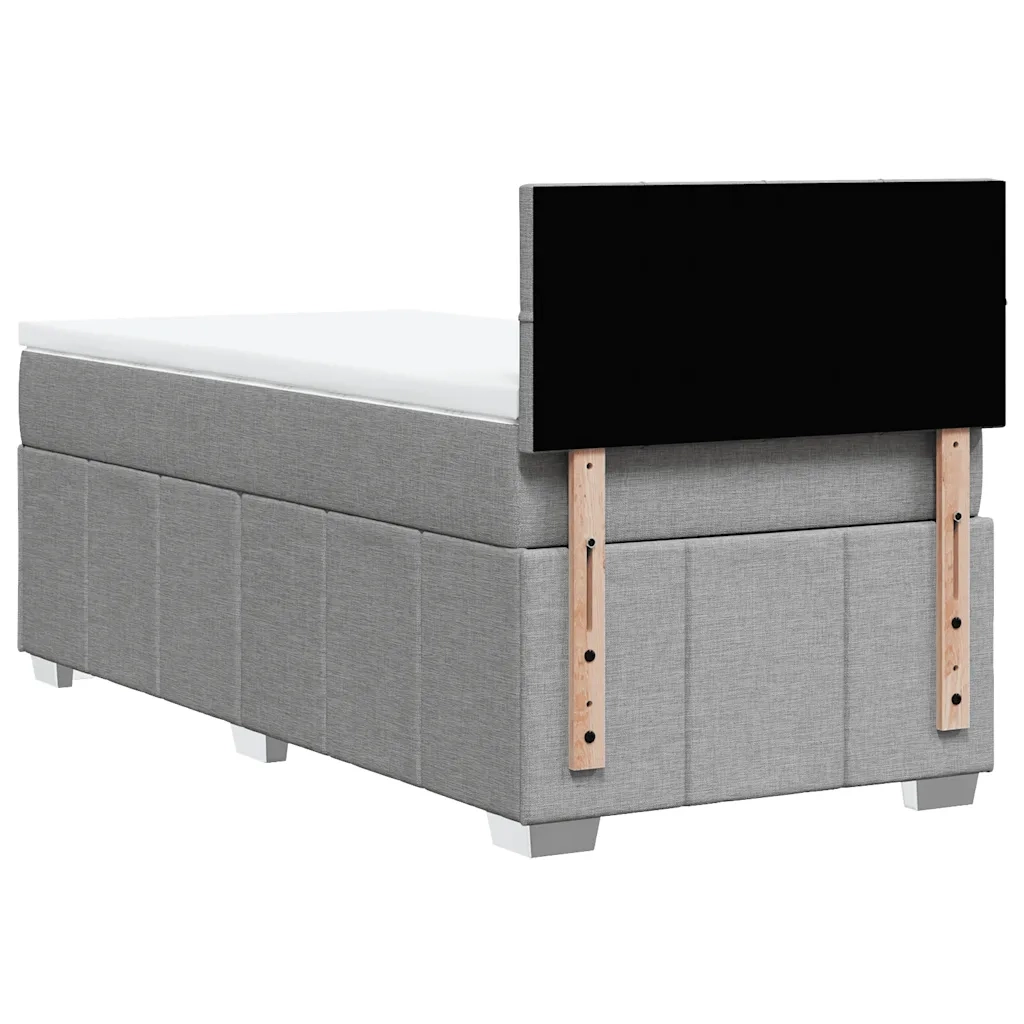 Giroletto a Molle con Materasso Grigio Chiaro 80x200 cm Tessuto