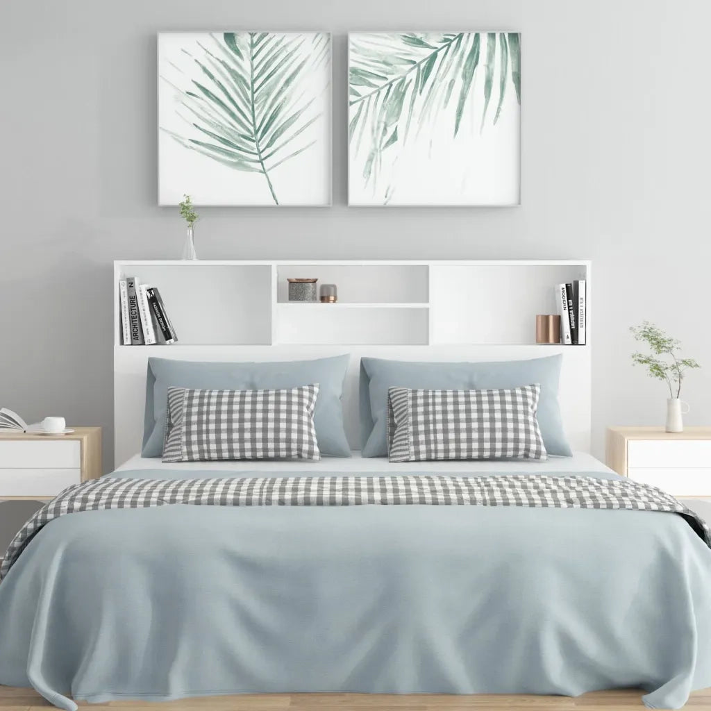 Testiera con Contenitore-Testata del letto Bianco 160x19x103,5 cm